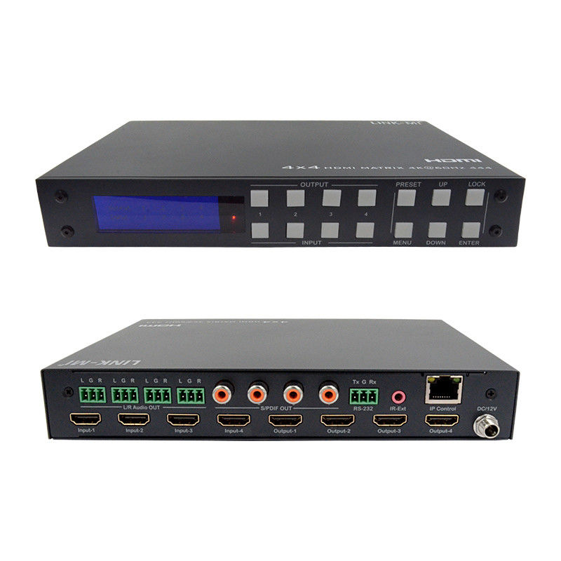4x4 HDMI Matrix Αναλογική και SPDIF Εξόρυξη ήχου 4K TCP/IP Web GUI Control