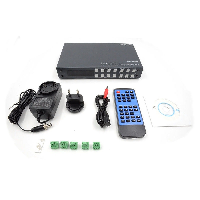 4x4 HDMI Matrix Αναλογική και SPDIF Εξόρυξη ήχου 4K TCP/IP Web GUI Control