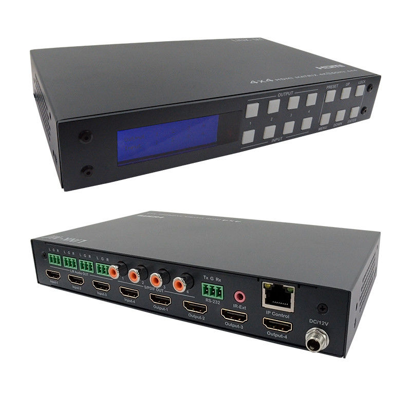 4x4 HDMI Matrix Αναλογική και SPDIF Εξόρυξη ήχου 4K TCP/IP Web GUI Control