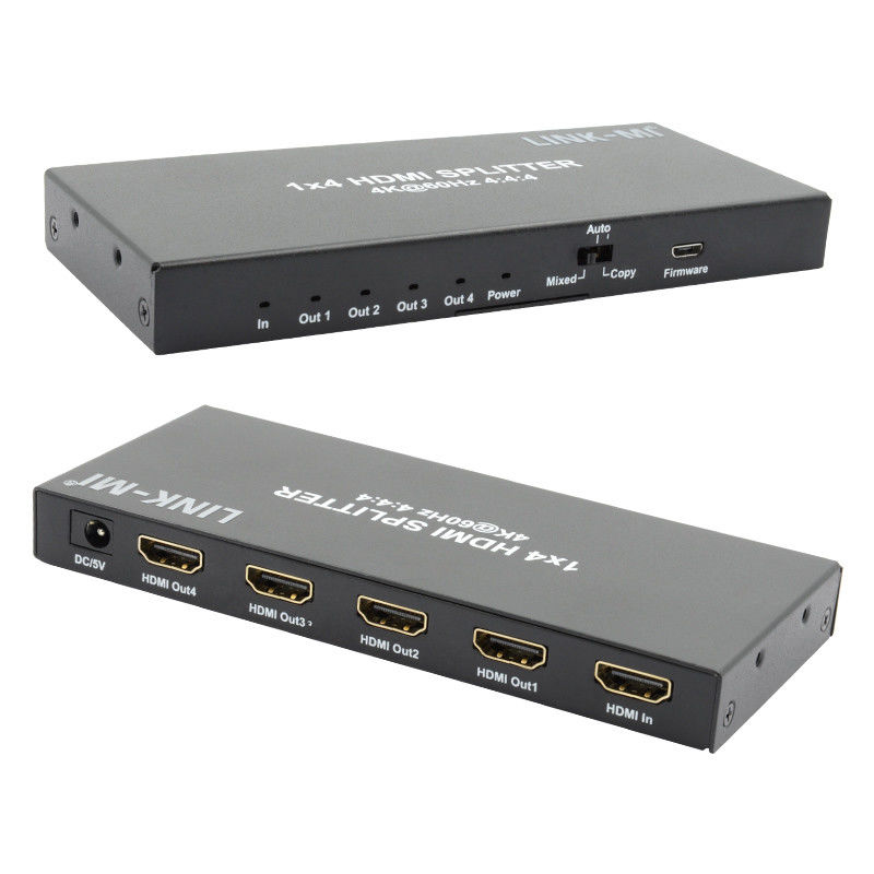 HDMI 2.0 HDMI Extender Splitter 60Hz 1x4 Υποστήριξη 3D 18G HDR 1 Σε 4 Εξωτερικός AV Splitter