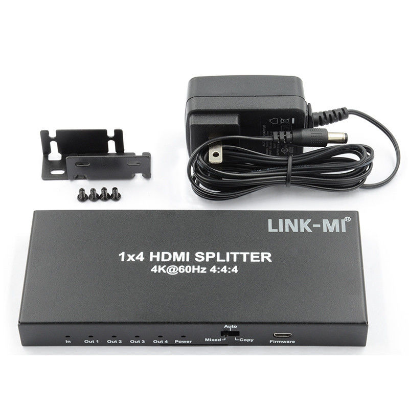 HDMI 2.0 HDMI Extender Splitter 60Hz 1x4 Υποστήριξη 3D 18G HDR 1 Σε 4 Εξωτερικός AV Splitter