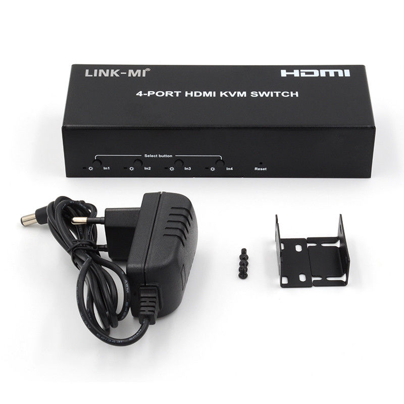 4 θύρες KVM Switch HDMI 4K 30Hz Hot Keys Αυτοκίνητη αλλαγή χωρίς καθυστέρηση USB Switch