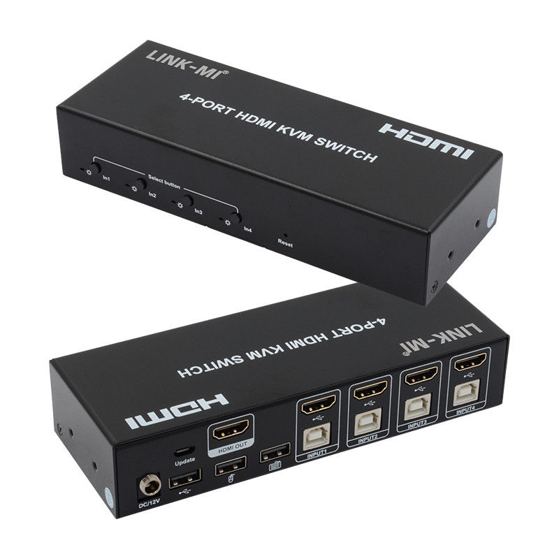4 θύρες KVM Switch HDMI 4K 30Hz Hot Keys Αυτοκίνητη αλλαγή χωρίς καθυστέρηση USB Switch