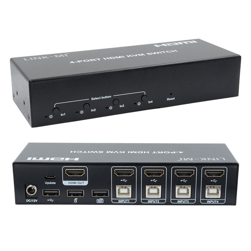 4 θύρες KVM Switch HDMI 4K 30Hz Hot Keys Αυτοκίνητη αλλαγή χωρίς καθυστέρηση USB Switch