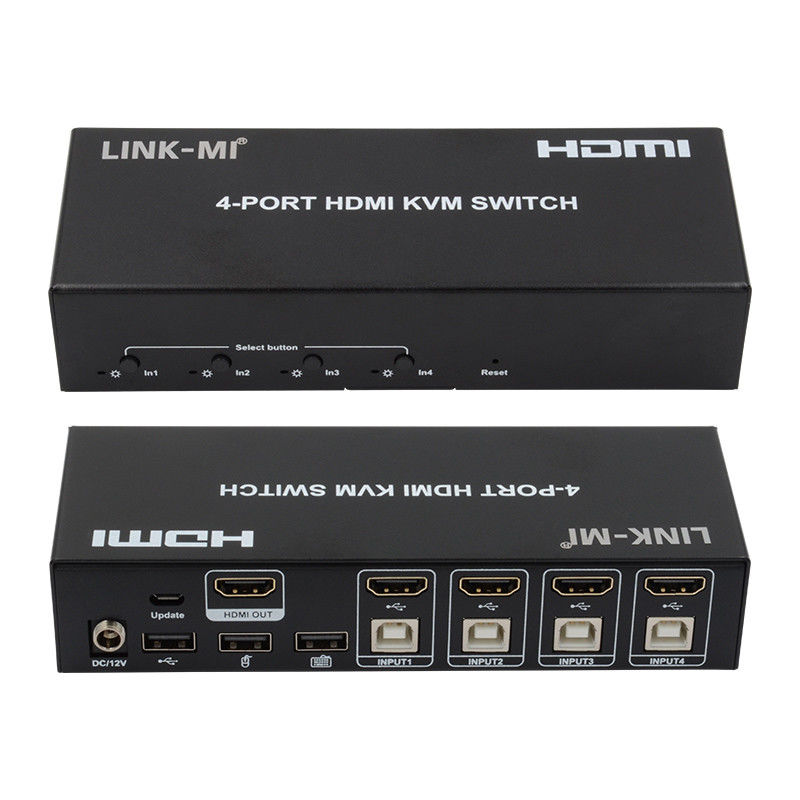 4 θύρες KVM Switch HDMI 4K 30Hz Hot Keys Αυτοκίνητη αλλαγή χωρίς καθυστέρηση USB Switch