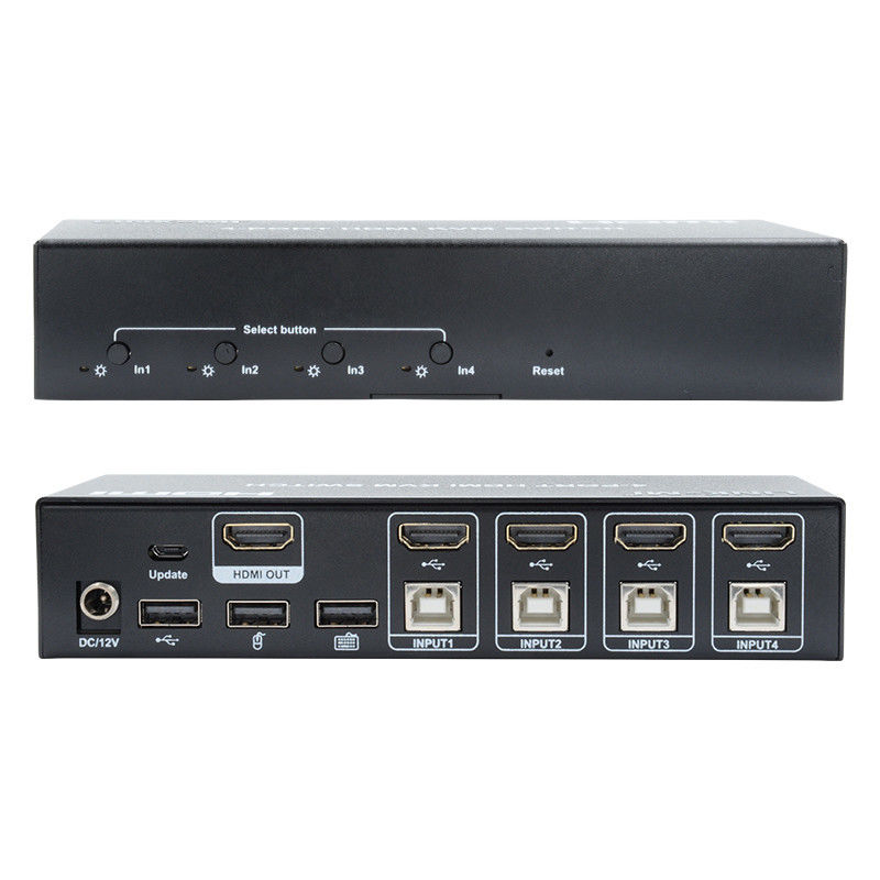 4 θύρες KVM Switch HDMI 4K 30Hz Hot Keys Αυτοκίνητη αλλαγή χωρίς καθυστέρηση USB Switch