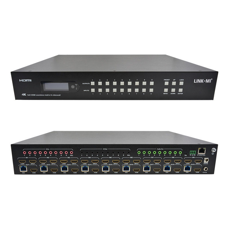9x9 70M HDMI επεξεργαστής τοίχου βίντεο Hdmi Splitter 3x3 4K HDMI Matrix Extender