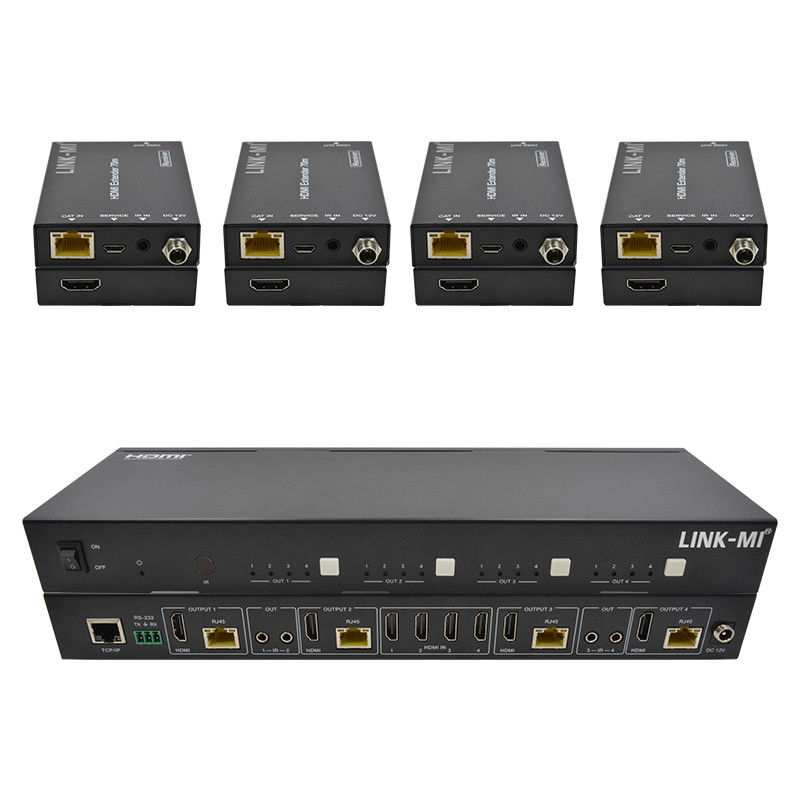 70M 4X4 HDMI Matrix με λειτουργία IR Matrix 18Gbps 4K@60Hz HDMI 2.0b POC