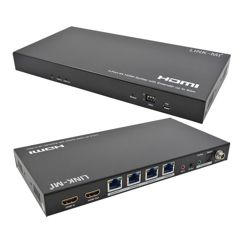 1x4 4K ασύρματος HDMI Splitter Extender Υποστήριξη 60m 4K@60Hz AV Splitter πάνω από RJ45