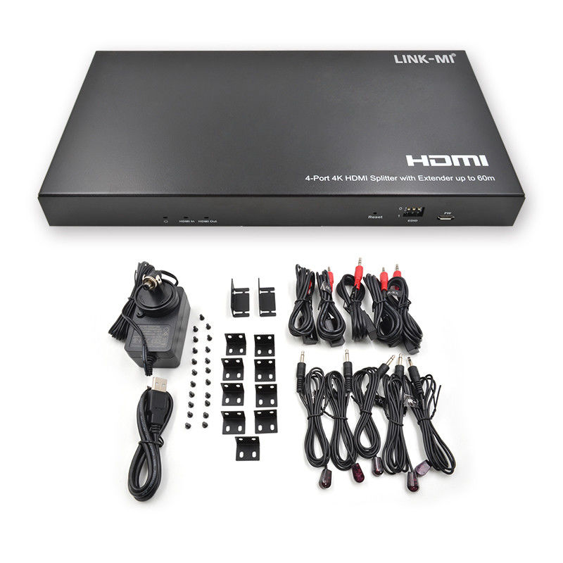 1x4 4K ασύρματος HDMI Splitter Extender Υποστήριξη 60m 4K@60Hz AV Splitter πάνω από RJ45