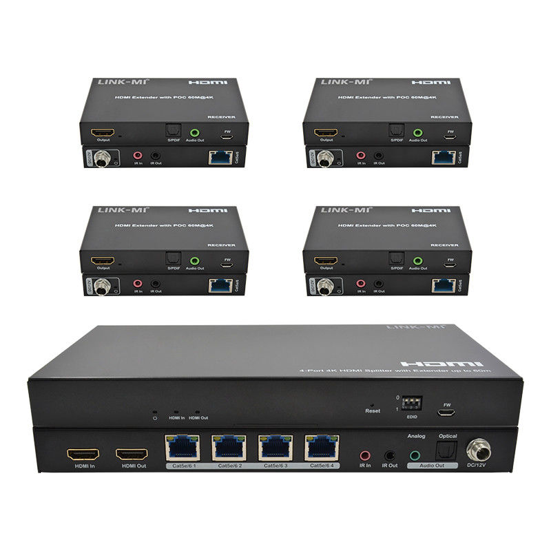 1x4 4K ασύρματος HDMI Splitter Extender Υποστήριξη 60m 4K@60Hz AV Splitter πάνω από RJ45