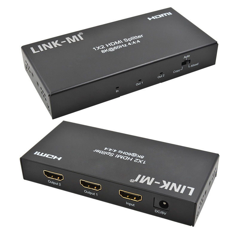 48Gbps HDMI Splitter 8k 1x2 HDMI Extender Υποστήριξη Downscaler HDR10 EDID HDCP2.2