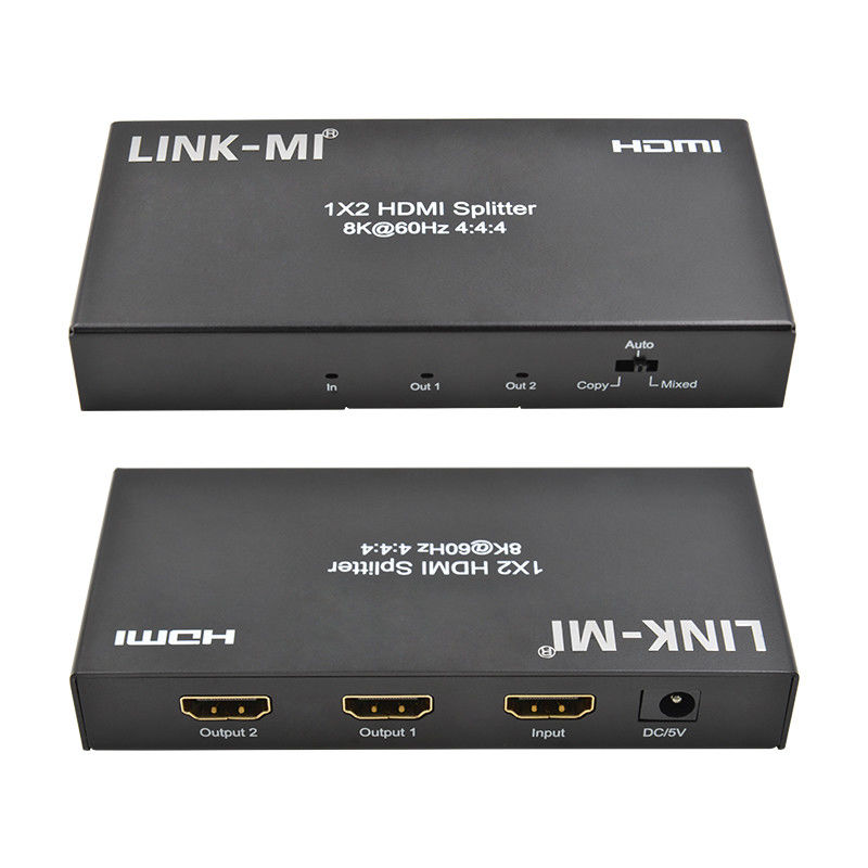 48Gbps HDMI Splitter 8k 1x2 HDMI Extender Υποστήριξη Downscaler HDR10 EDID HDCP2.2