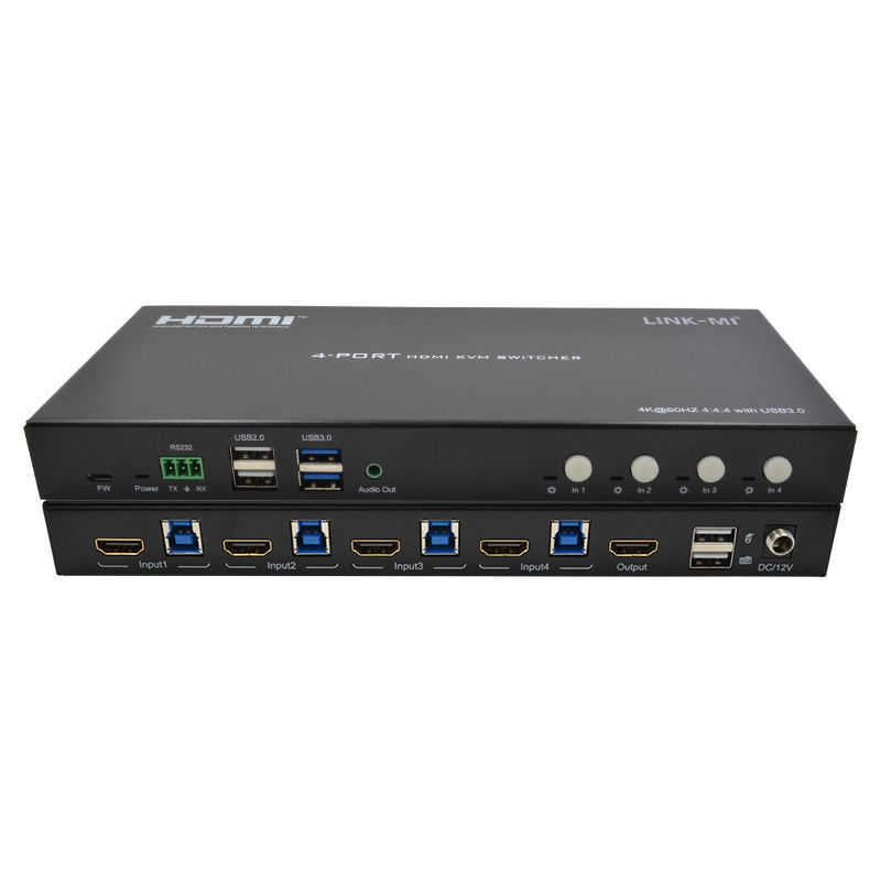 Δίκτυο 4 θύρων HDMI2.0 KVM Μεταβλήτης έως 4K 60Hz 18Gbps