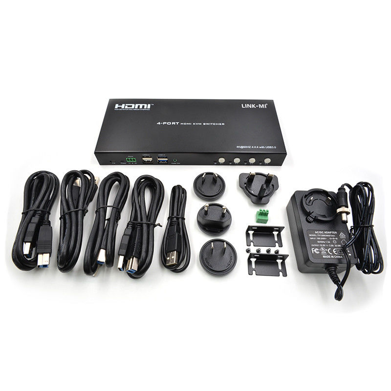 Δίκτυο 4 θύρων HDMI2.0 KVM Μεταβλήτης έως 4K 60Hz 18Gbps