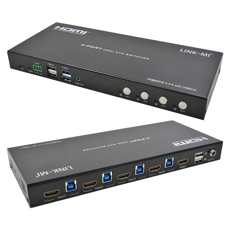 Δίκτυο 4 θύρων HDMI2.0 KVM Μεταβλήτης έως 4K 60Hz 18Gbps
