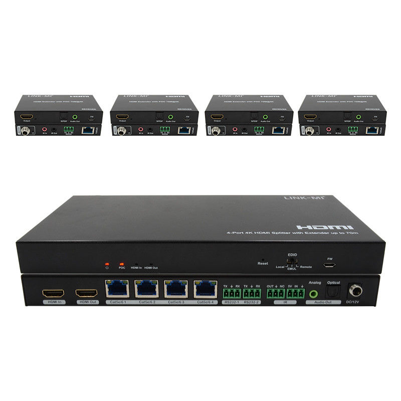 70M 1x4 4K HDMI Splitter Extender με Audio Extract 1x4 Hdmi Splitter πάνω από Cat6