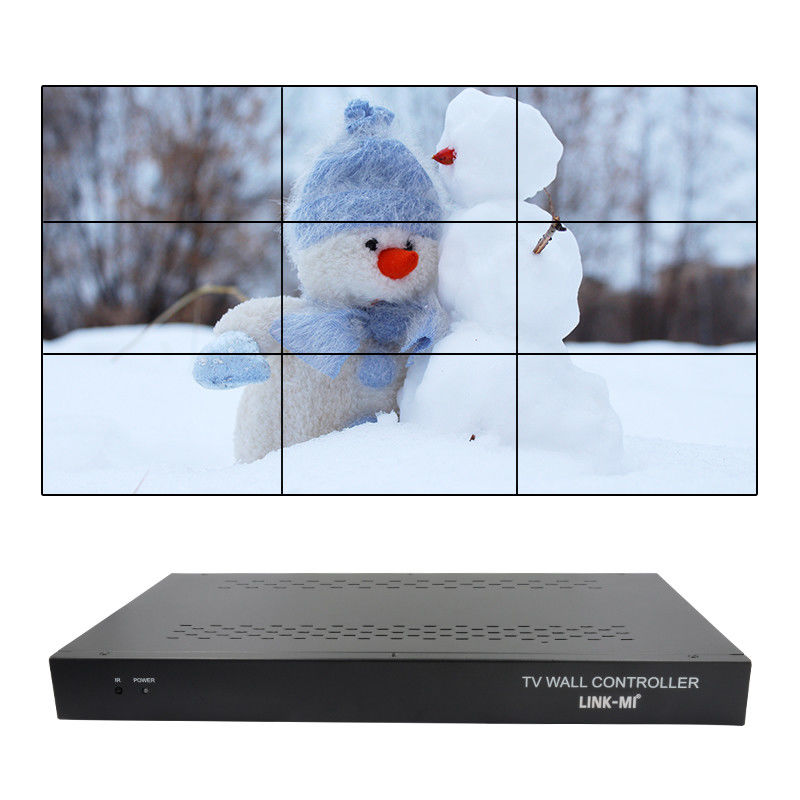 9 κανάλια HDMI Video Wall Controller 3X3 Ζουμ Υποτίτλοι Πολλαπλής οθόνης για διαφήμιση