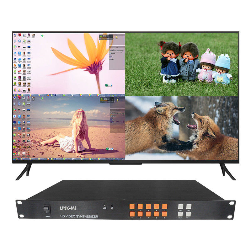 4In 1Out HD HDMI Multi Viewer Συνθεστήρας VGA CVBS HDMI 4x1 Quad Multi Viewer