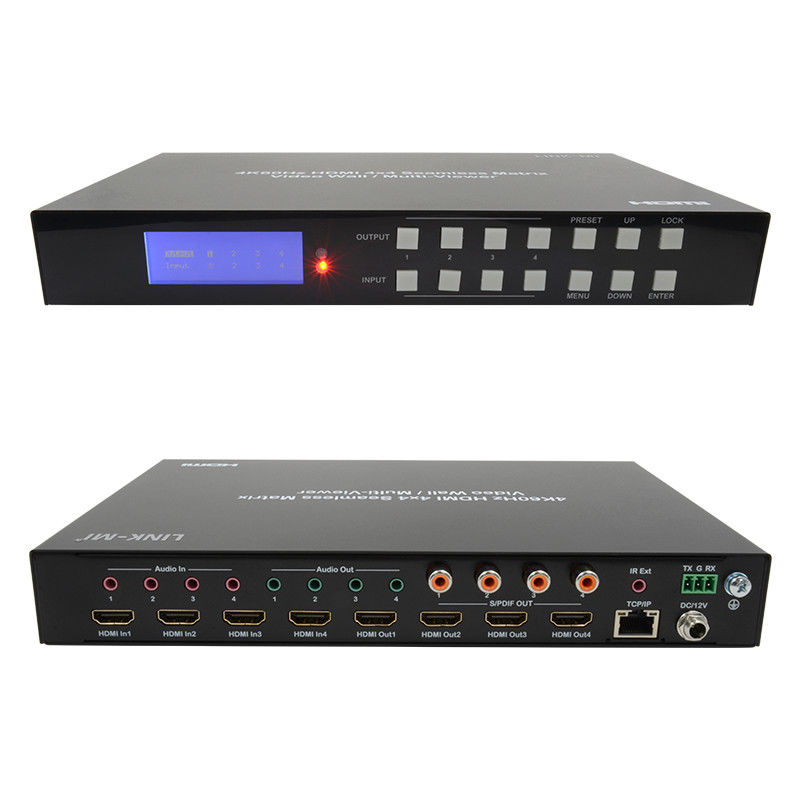 60Hz 4X4 4K Ελεγκτής τοίχου βίντεο 4X1 2x2 Ελεγκτής τοίχου τηλεόρασης Seamless Matrix Switch