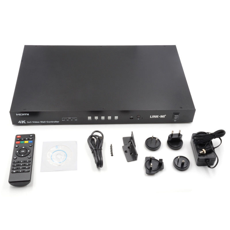Ελεγκτής τοίχου βίντεο Ultra HD 4K HDMI DP 3x3 Επεξεργαστής τοίχου βίντεο VGA USB Type-C