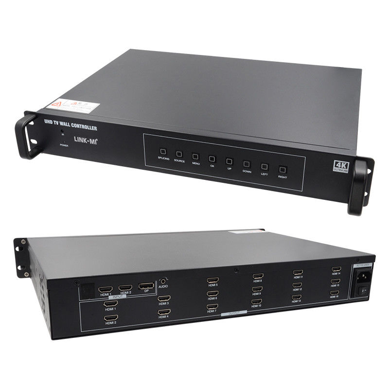 4K 4X4 HDMI Ελεγκτής τοιχώματος βίντεο 16 HDMI εξόδους περιστροφή εικόνας επεξεργαστής τοίχου βίντεο