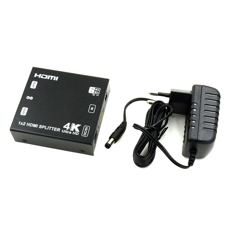 1X2 4K HDMI Extender Splitter Υποστήριξη 4K2K EDID 3D 2 Port Video Splitter
