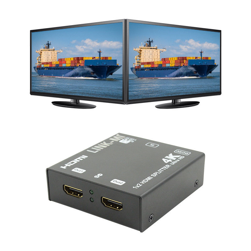 1X2 4K HDMI Extender Splitter Υποστήριξη 4K2K EDID 3D 2 Port Video Splitter