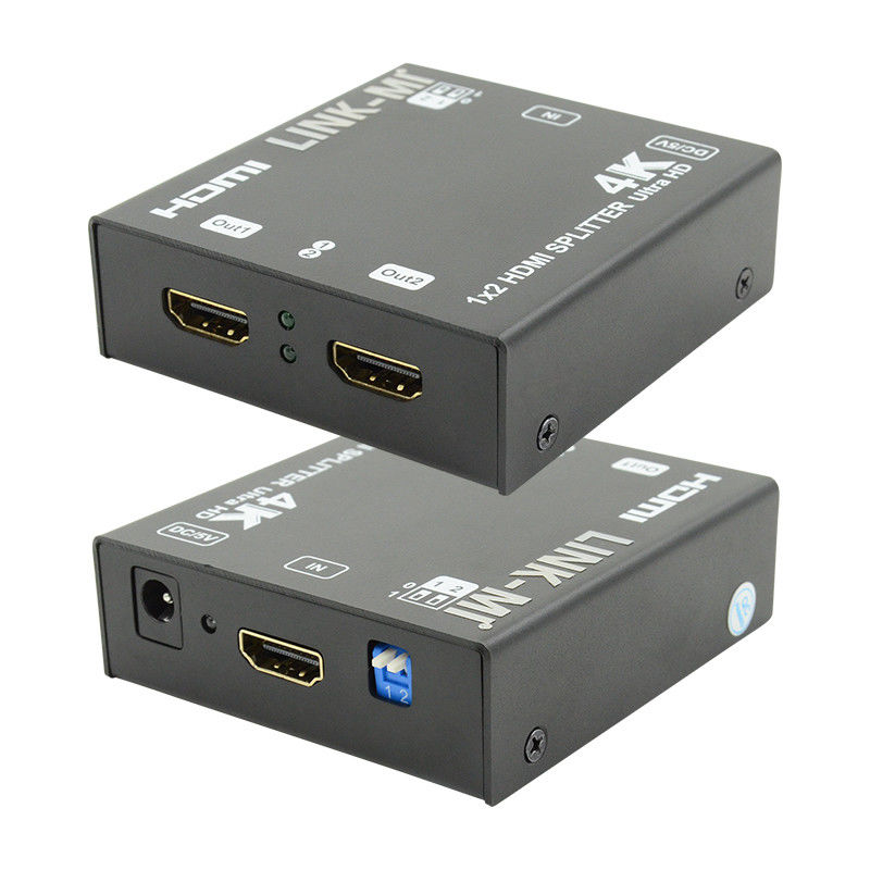 1X2 4K HDMI Extender Splitter Υποστήριξη 4K2K EDID 3D 2 Port Video Splitter