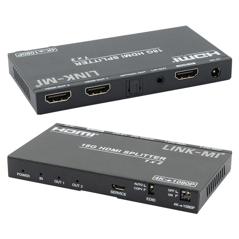 4K 2.0b 2 Port HDMI Splitter 4 HDCP 2.2COPY AUTO EDID Hdmi Ακουστικό Βίντεο Εκχύλισμα