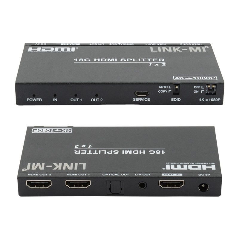 4K 2.0b 2 Port HDMI Splitter 4 HDCP 2.2COPY AUTO EDID Hdmi Ακουστικό Βίντεο Εκχύλισμα