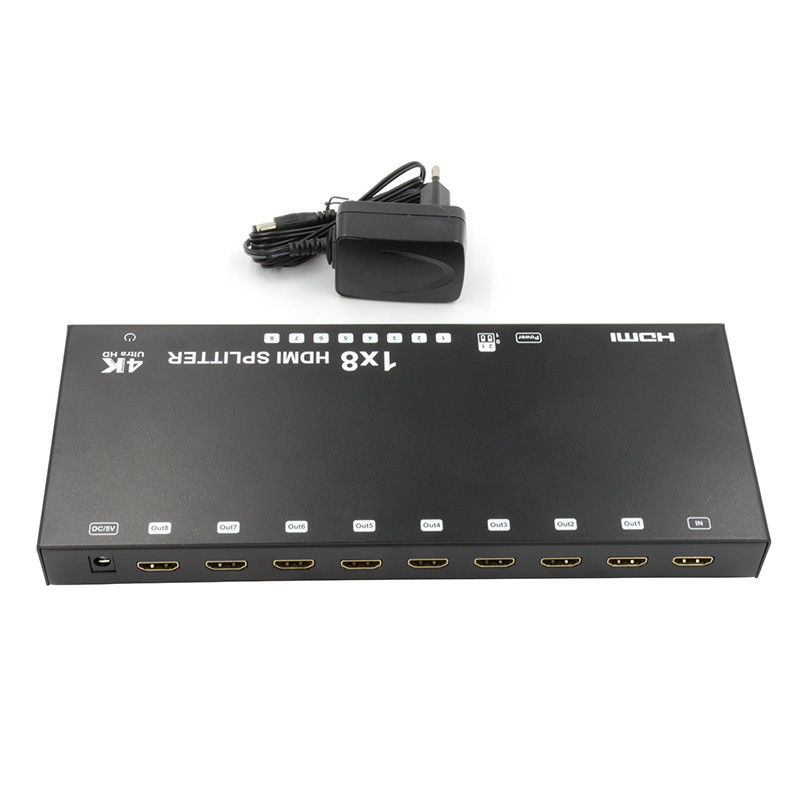 8 θύρες 4K HDMI Splitter Video Splitter 3d EDID 1 σε 8 εξωτερικός διπλασιαστής για 8 τηλεοράσεις
