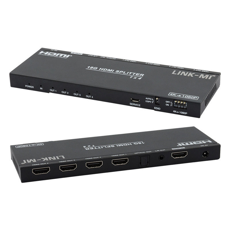 4K 1X4 Multi HDMI Splitter EDID Αναλογικό Οπτικό HDMI2.0b 4 Port Video Splitter