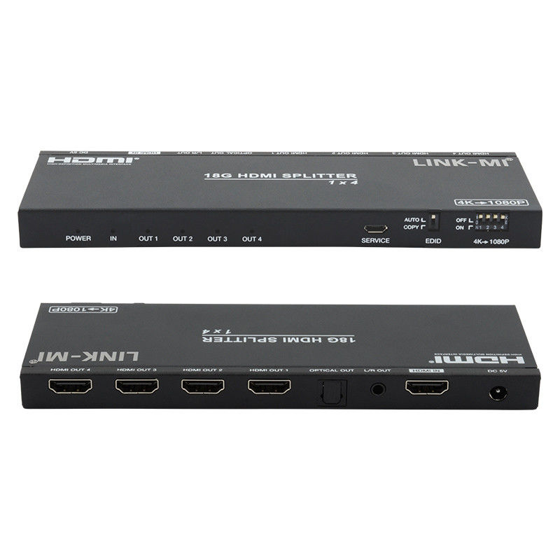 4K 1X4 Multi HDMI Splitter EDID Αναλογικό Οπτικό HDMI2.0b 4 Port Video Splitter