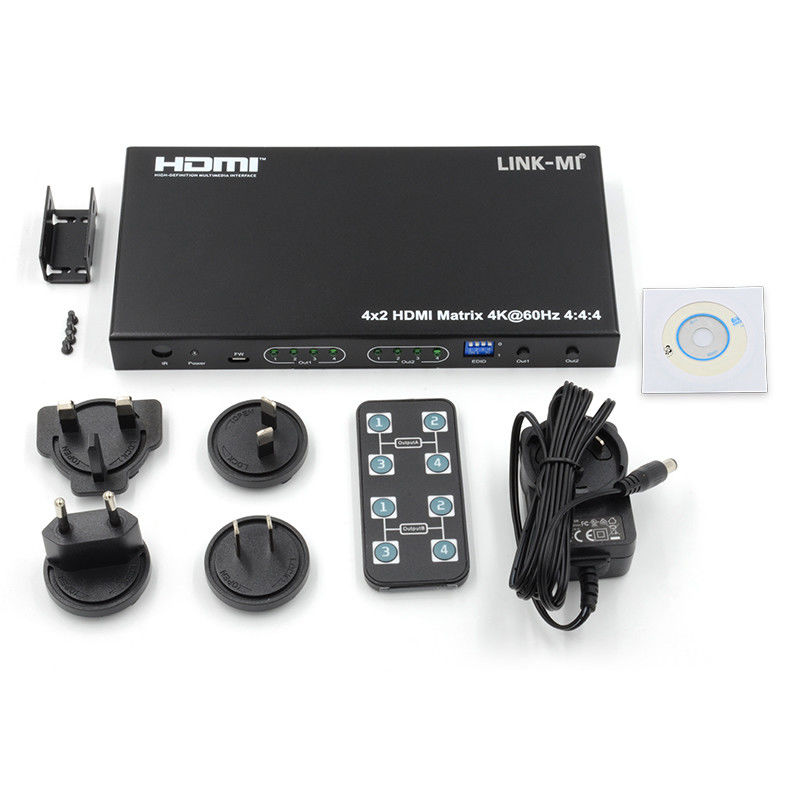 Δικτυακό τόπο:44 18Gbps HDCP2.2 4 In 2 Out HDMI βίντεο διακόπτης