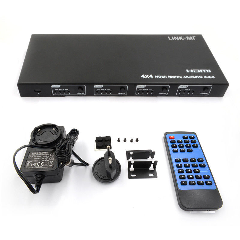 Rs232 4x4 HDMI Matrix Switch Υποστήριξη 4K 60Hz 18Gbps EDID 4 έως 4 HDMI Video Switch