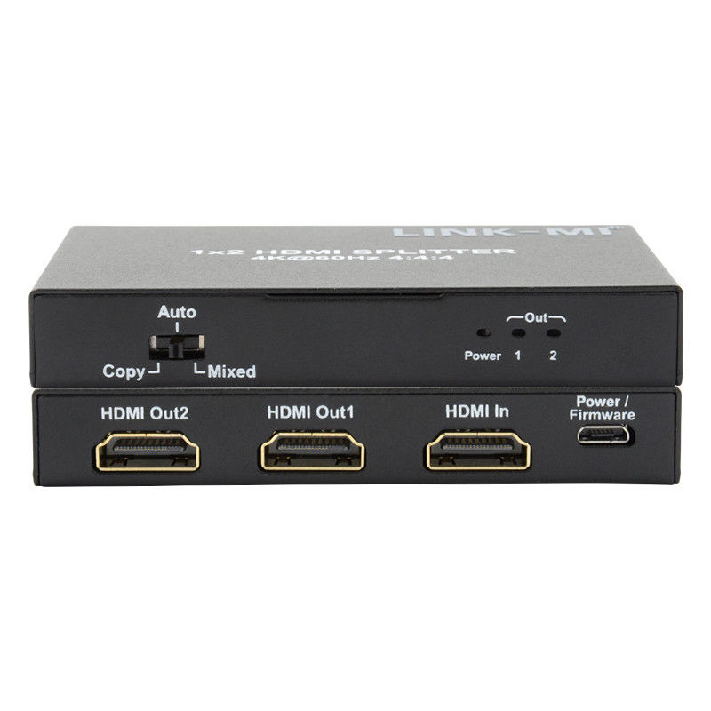 1x2 HDMI2.0 Υποστήριξη 3D 18G HDR HDCP2.2 2 θύρες Video Splitter