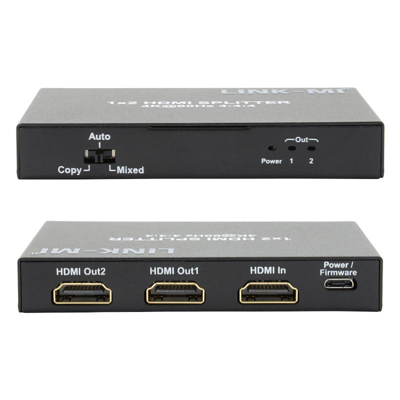 1x2 HDMI2.0 Υποστήριξη 3D 18G HDR HDCP2.2 2 θύρες Video Splitter