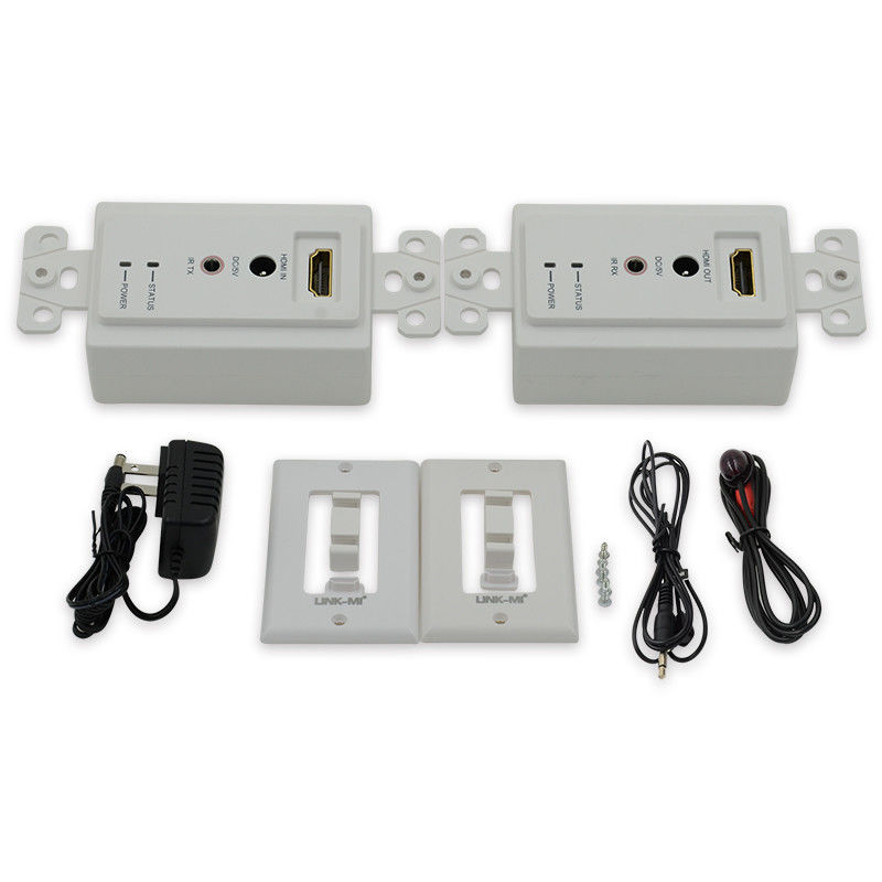 60m HDMI Wall Plate Extender πάνω από Single Cat5e Cat 6 σε HDMI Extender Υποστήριξη 3D IR