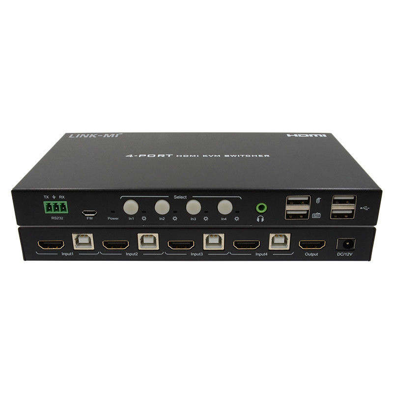 HDCP2.2 1.4 4K KVM Switch HDMI YUV4:44 8bit με αναλογική εξαγωγή ήχου