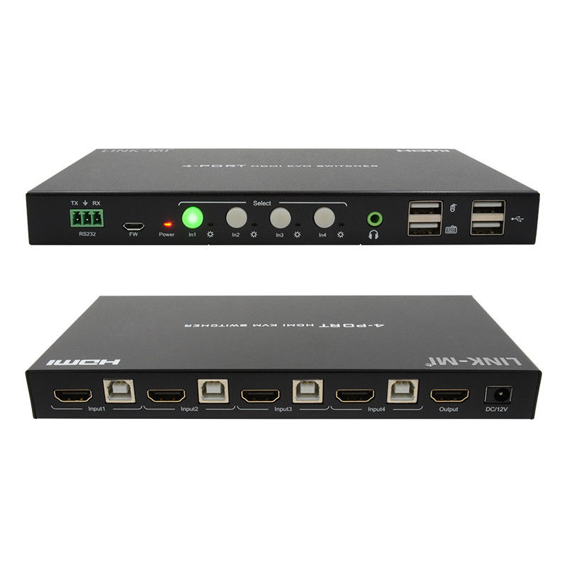 HDCP2.2 1.4 4K KVM Switch HDMI YUV4:44 8bit με αναλογική εξαγωγή ήχου