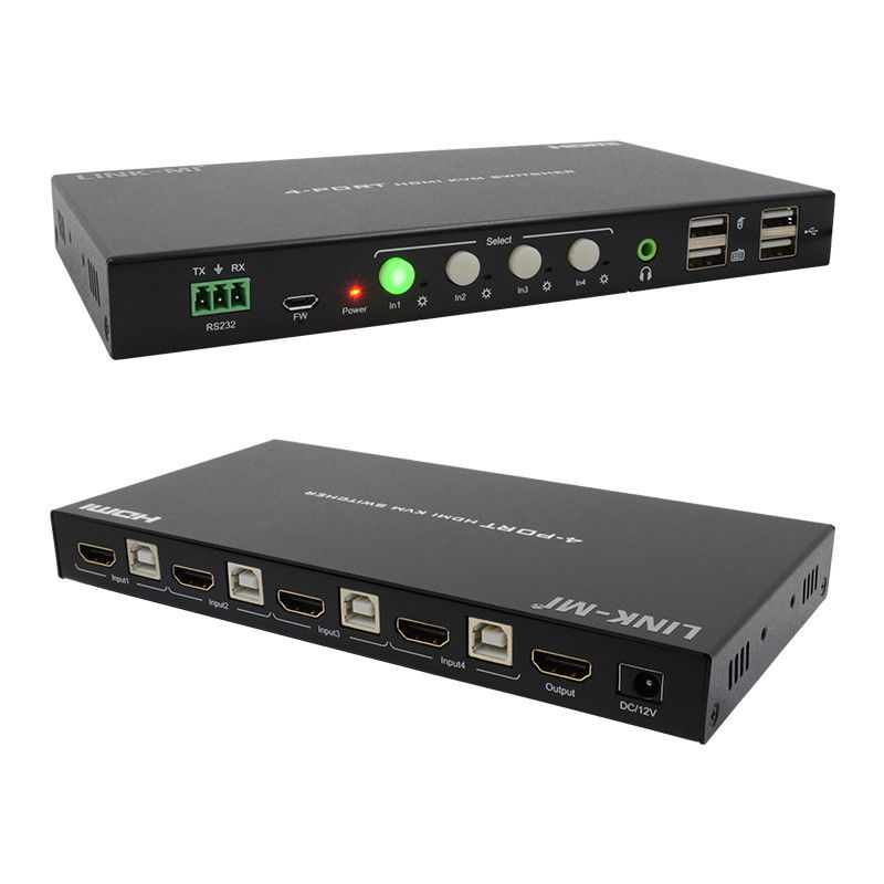 HDCP2.2 1.4 4K KVM Switch HDMI YUV4:44 8bit με αναλογική εξαγωγή ήχου