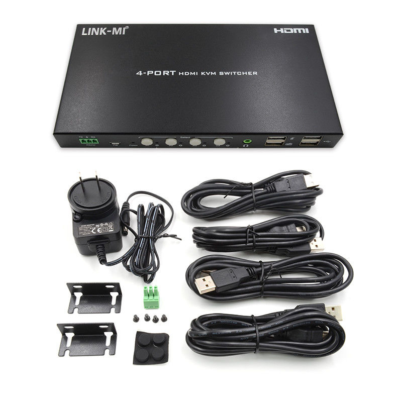 HDCP2.2 1.4 4K KVM Switch HDMI YUV4:44 8bit με αναλογική εξαγωγή ήχου