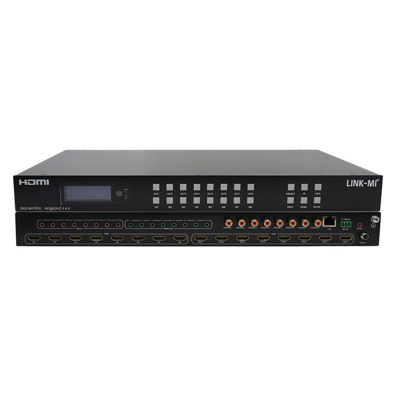 8x8 HDMI Matrix 4k Hdmi Switcher με υποστήριξη αναλογικής εξαγωγής ήχου 18Gbps HDR