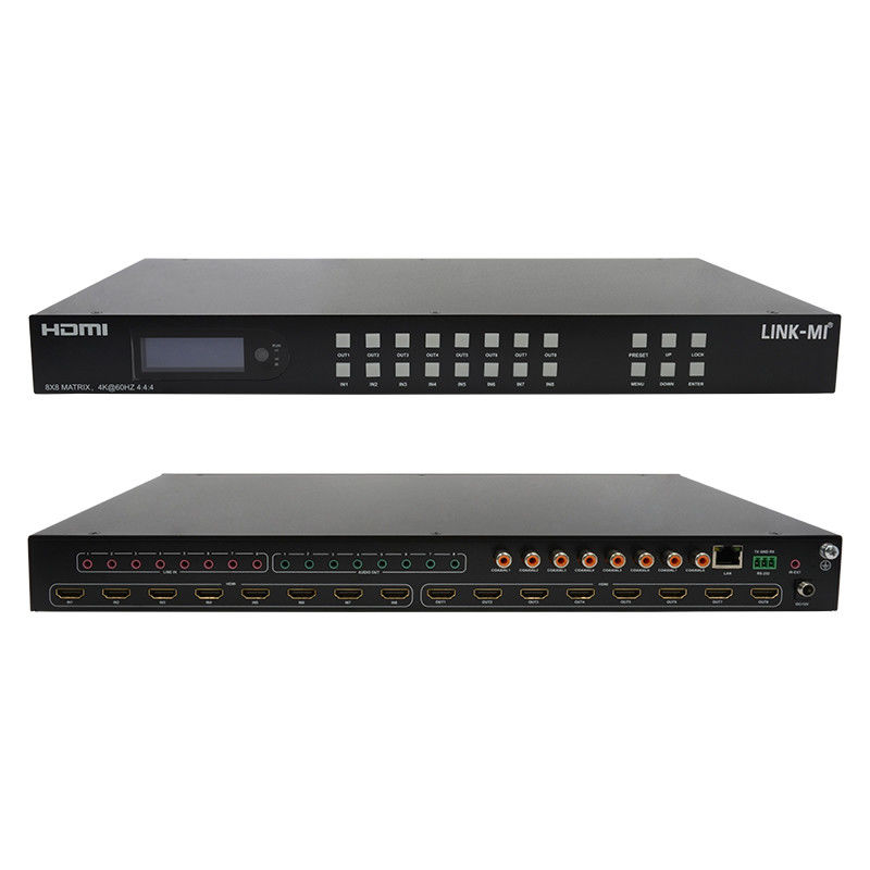 8x8 HDMI Matrix 4k Hdmi Switcher με υποστήριξη αναλογικής εξαγωγής ήχου 18Gbps HDR