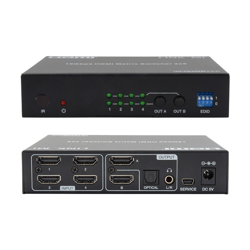 4X2 HDMI Matrix Switcher Hdmi Switch Audio Extractor 4K σε 1080P Εικονικό Switcher