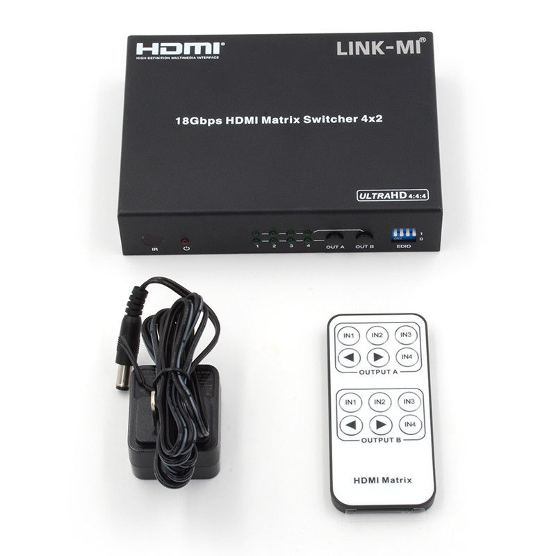 4X2 HDMI Matrix Switcher Hdmi Switch Audio Extractor 4K σε 1080P Εικονικό Switcher