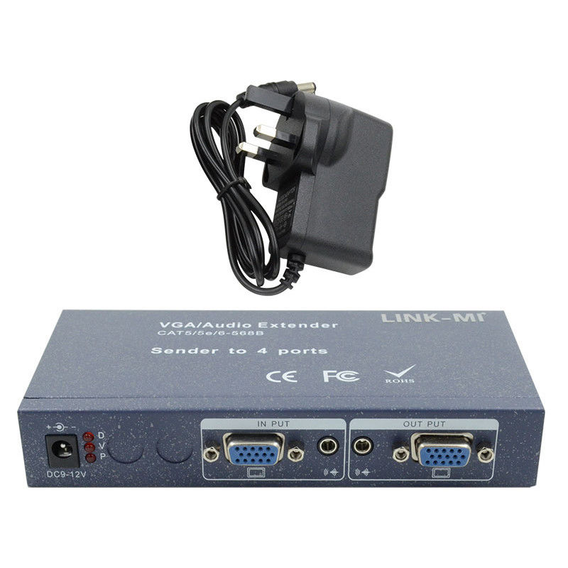 15pin 4 Port VGA Extender 1 έως 4 VGA Splitter 4 κανάλια Video UTP Extender