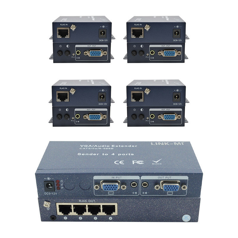 15pin 4 Port VGA Extender 1 έως 4 VGA Splitter 4 κανάλια Video UTP Extender