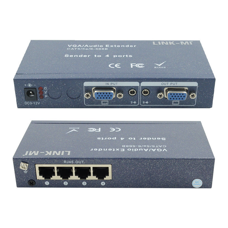 15pin 4 Port VGA Extender 1 έως 4 VGA Splitter 4 κανάλια Video UTP Extender